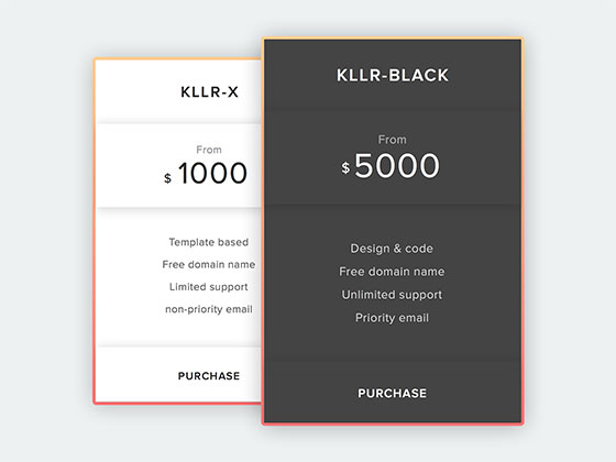 简约价格卡片素材之家精选sketch素材