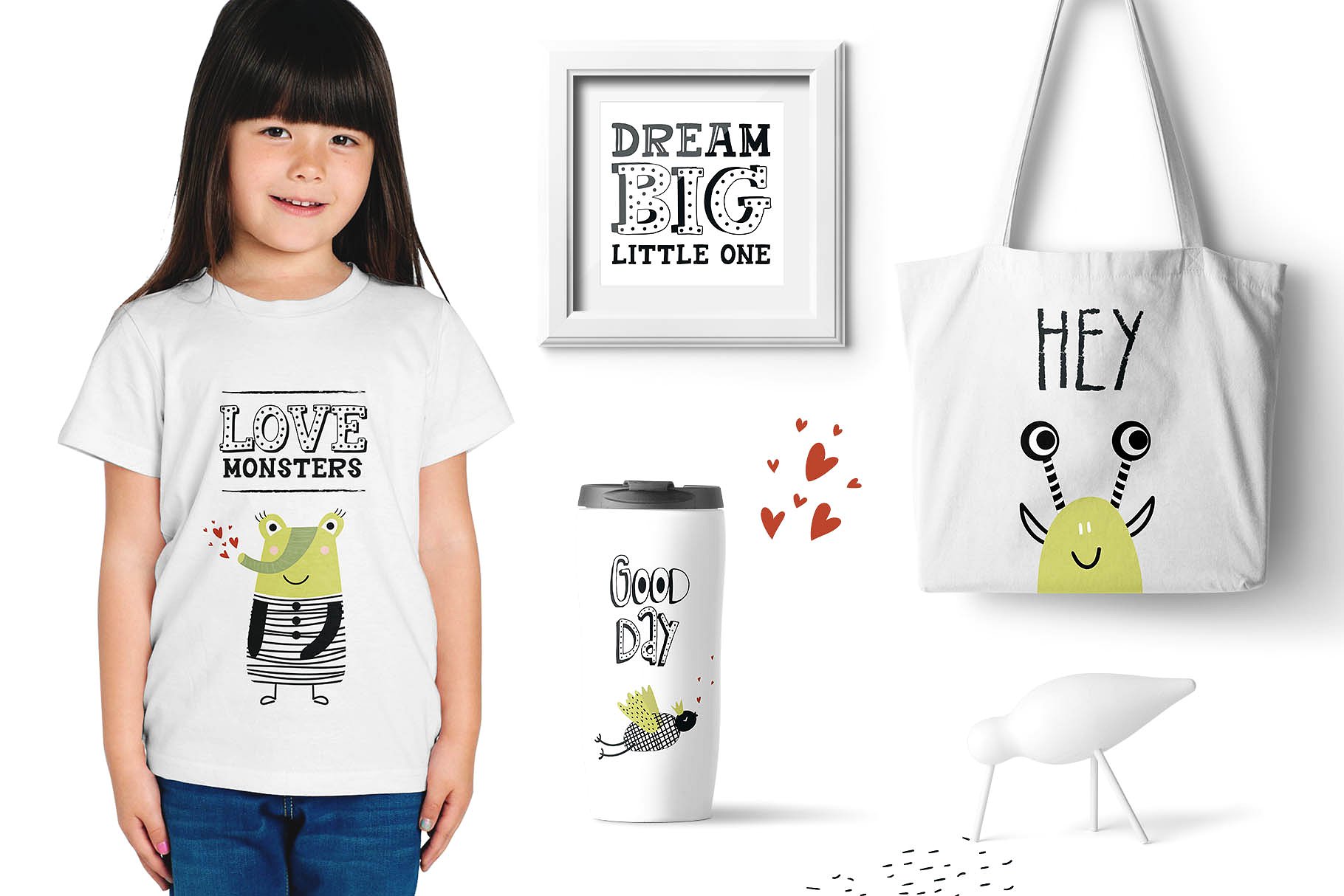 小朋友喜爱的可爱怪物矢量图形合集下载插图(1)