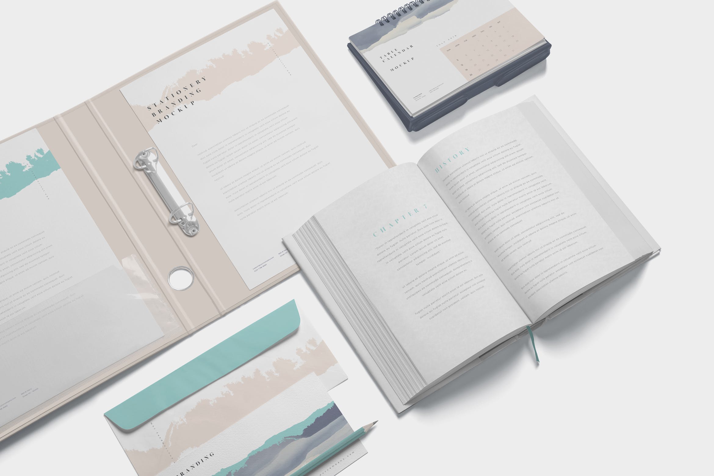 企业品牌VI设计预览办公用品样机模板 Stationery Branding Mockup Scenes插图