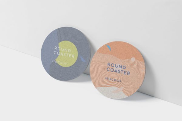 圆形杯垫图案设计效果图素材库精选 Round Coaster Mock-Up – Medium Size