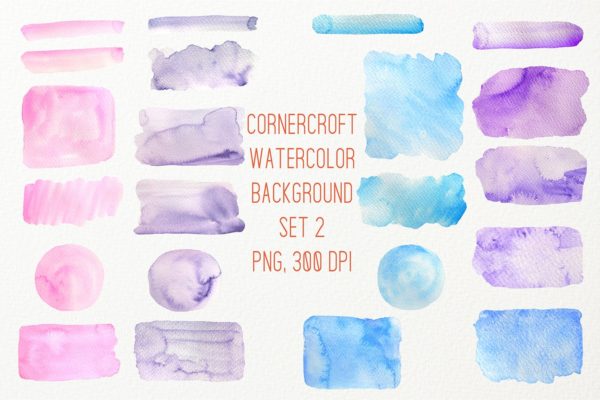 22款蓝紫色水彩背景纹理素材 Watercolor background texture blue purple