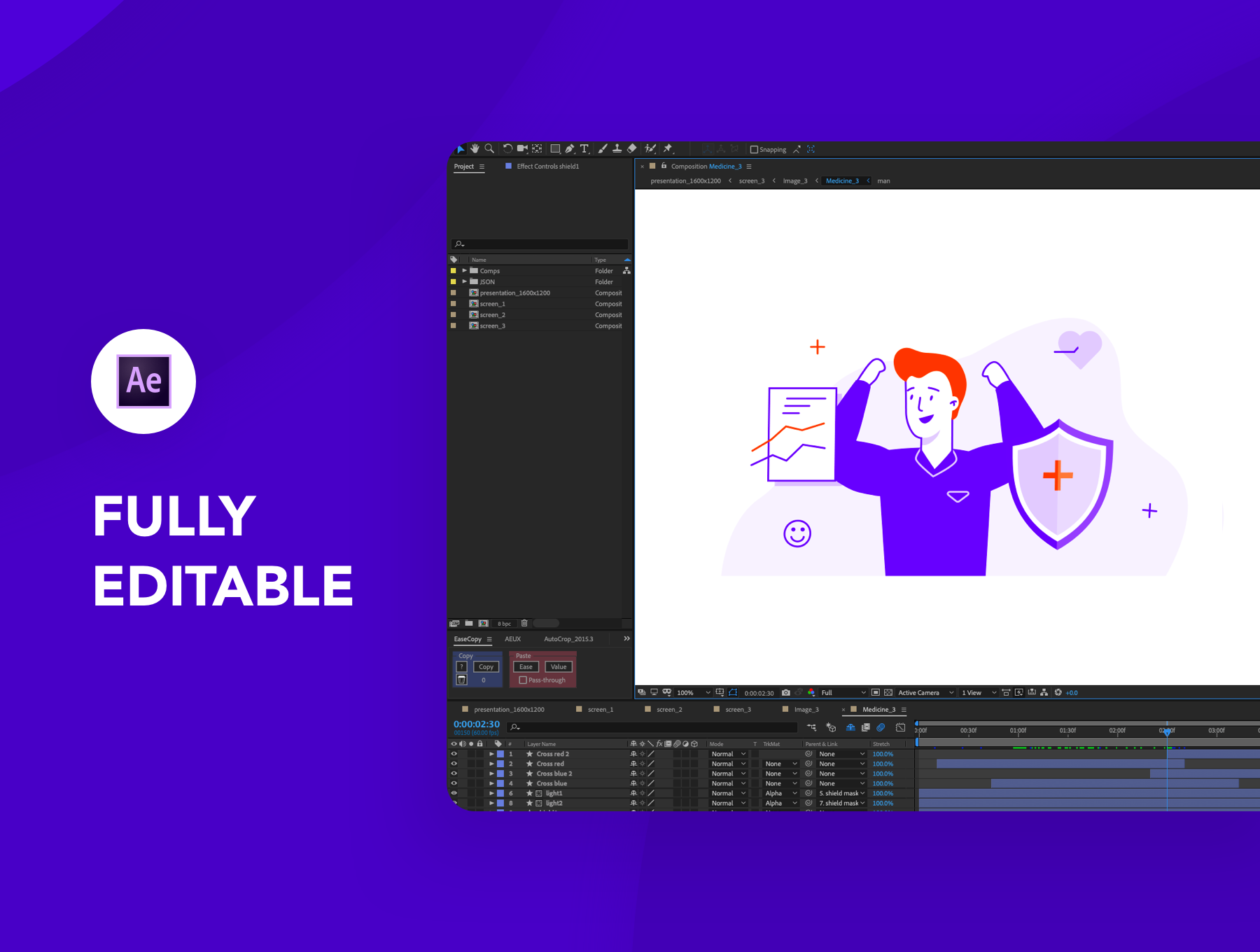 素材库下午茶:时尚的医学主题启动页动画插画模板插图(2)