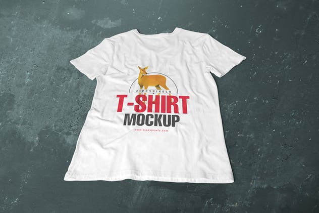 时尚品牌V领T恤服装样机 5 Trendy V-Neck T-Shirt Mockups插图(7)