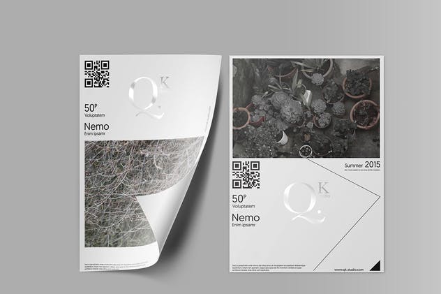 简约A4/A5尺寸海报传单样机V3 A4/A5 Poster-Flyer Mockups V3插图(4)