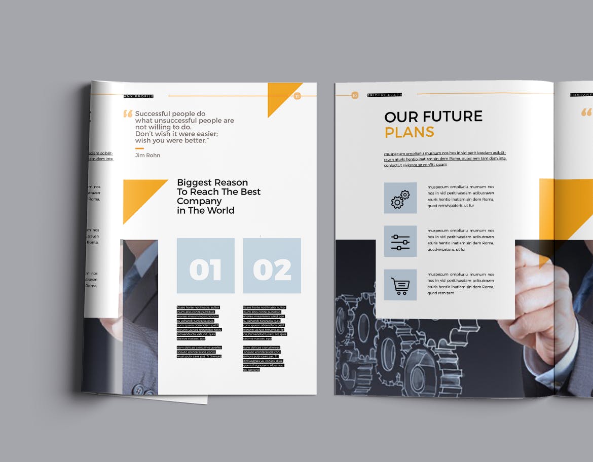 高逼格即拿即用企业介绍/宣传画册设计模板 Company Profile Template插图(5)