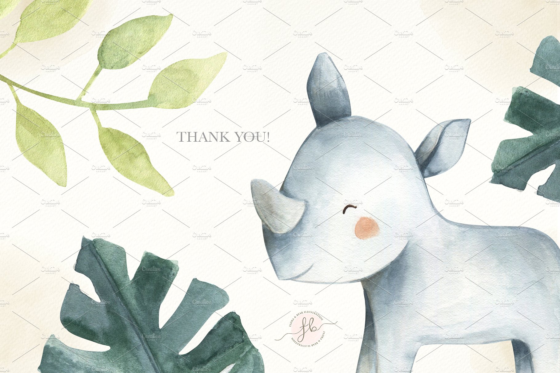 45款可爱的手绘水彩动物素材合辑下载[png,jpg]插图(9)