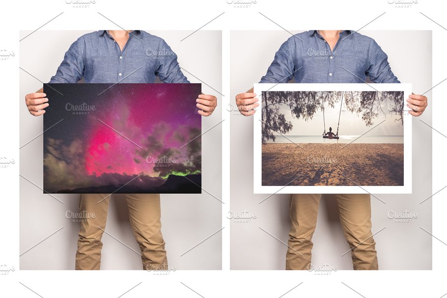 手持艺术作品展示样机模板 Artwork Presentation Mockup Male插图(2)