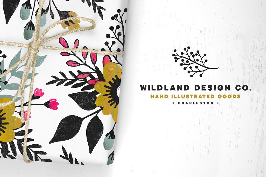 装饰英文字体+超过200手绘花卉装饰图形元素 Ciao Amore Decorative Font Kit插图(4)