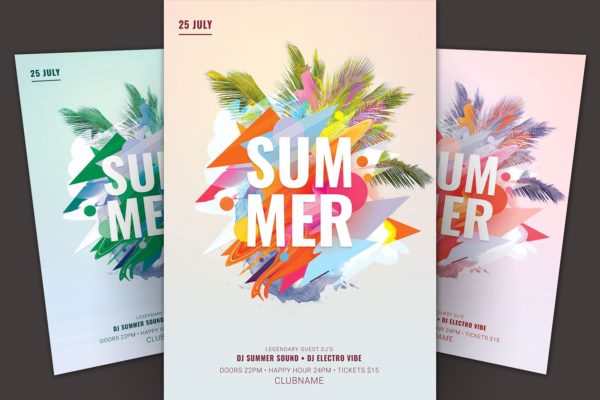 缤纷夏季派对活动宣传推广单模板 Summer Flyer