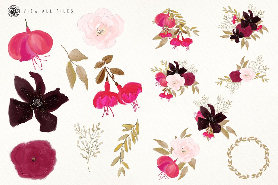 手绘花卉上色铅笔画 Pencil Flowers插图(2)