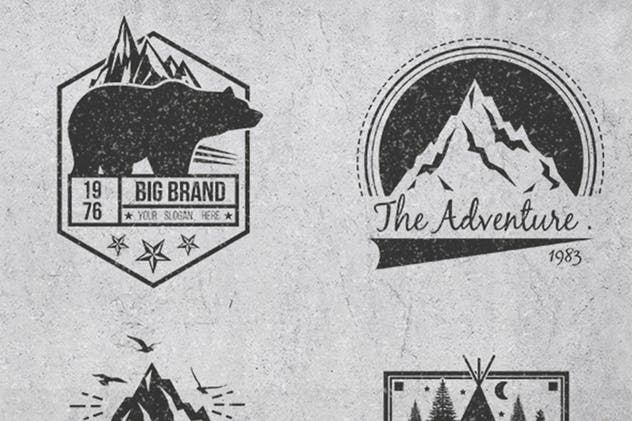 复古风格矢量徽章&Logo模板 Vintage Style Badges and Logos插图(1)