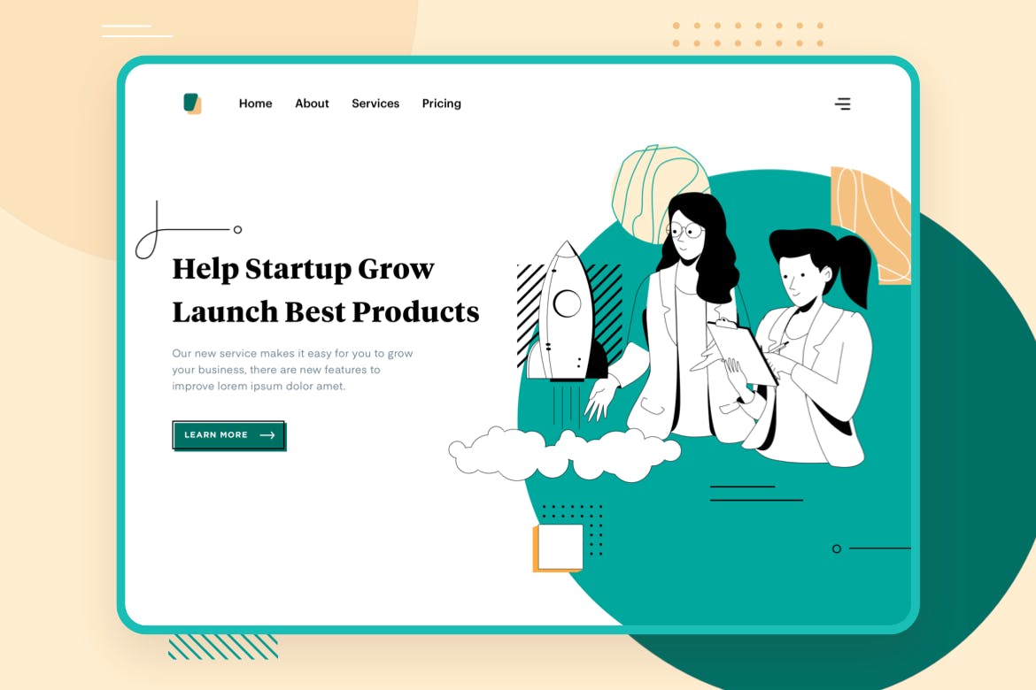 项目启动主题网站设计矢量插画设计素材 Liner – Startup插图(1)