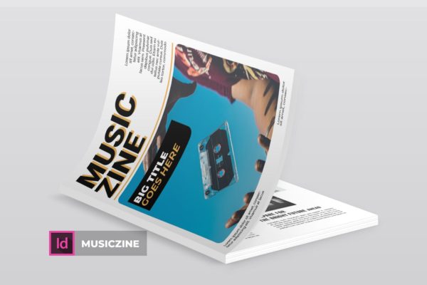 音乐主题专业素材库精选杂志排版设计INDD模板 Musiczine | Magazine Template
