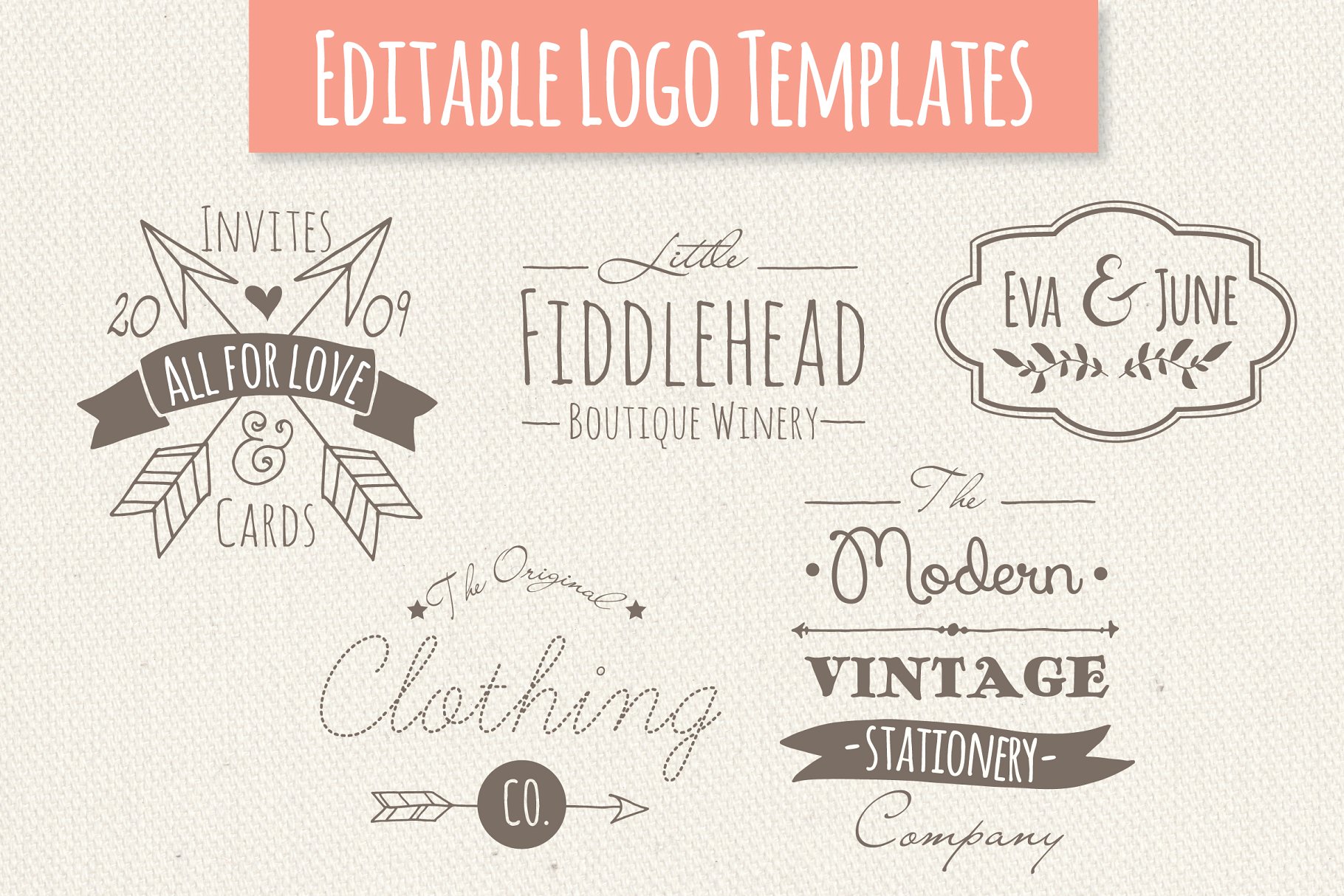 奇思妙想Logo模板合集 Whimsical Logo Templates – Set 4插图