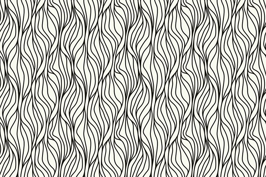 手绘涂鸦无缝线条重叠图案 Hand drawn Doodles Seamless Patterns插图(5)
