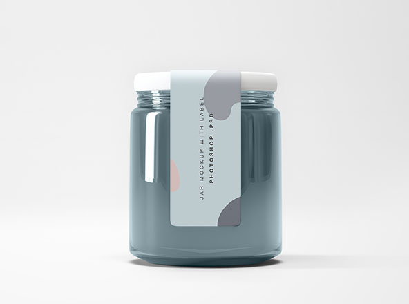 透明玻璃罐包装设计样机模板 Glass PSD Jar Mockup
