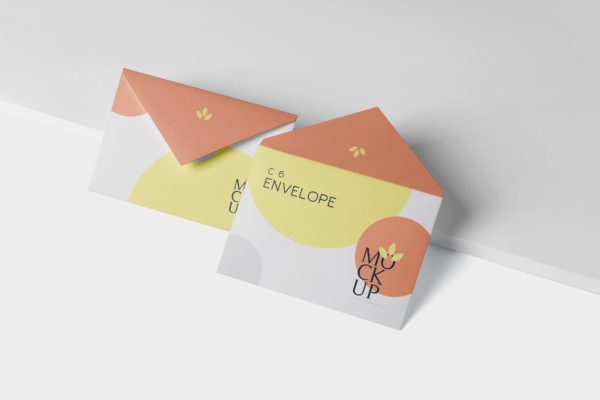 C6规格企业信封设计效果图素材库精选 Envelope C6 Mock-Up Set
