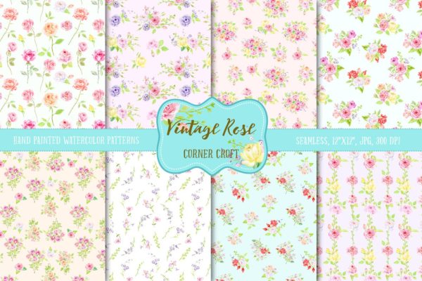 复古花样玫瑰图案纹理 Pattern Vintage Rose