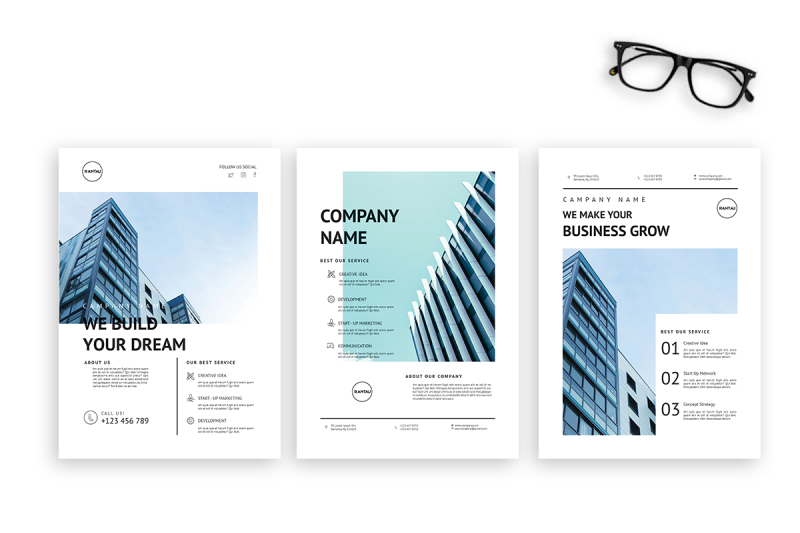 简约高效公司品牌业务传单版面设计模板插图(2)