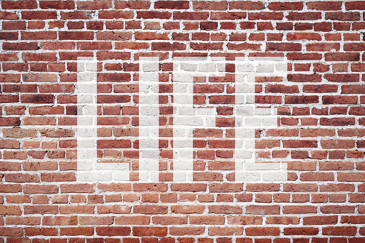 红墙砖背景刷墙文字/Logo预览样机模板 Red Wallbrick Mockup插图(3)