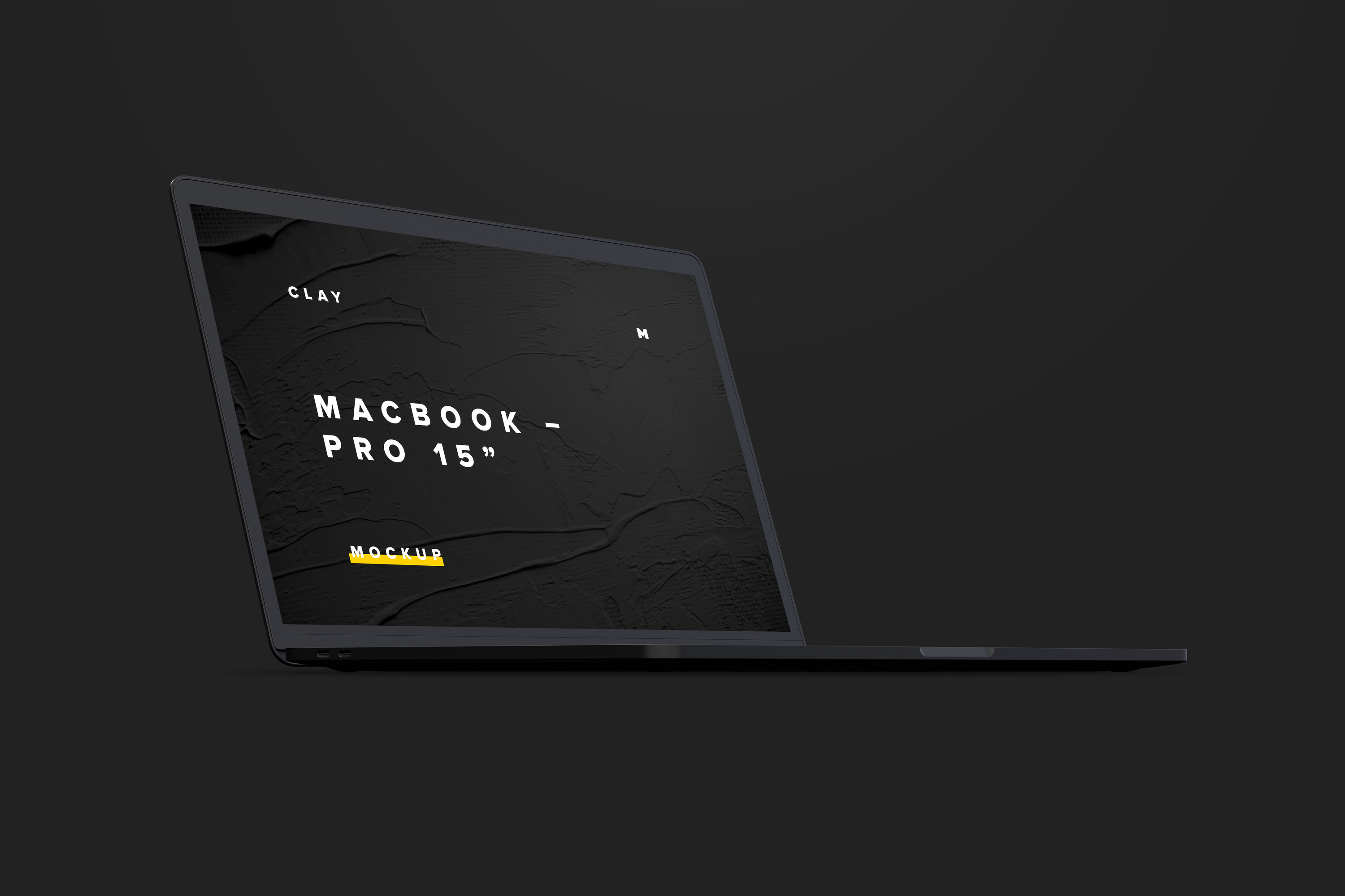 陶瓷黏土材质MacBook Pro笔记本电脑左前视图样机 Clay MacBook Pro 15" with Touch Bar, Front Left View Mockup插图(6)