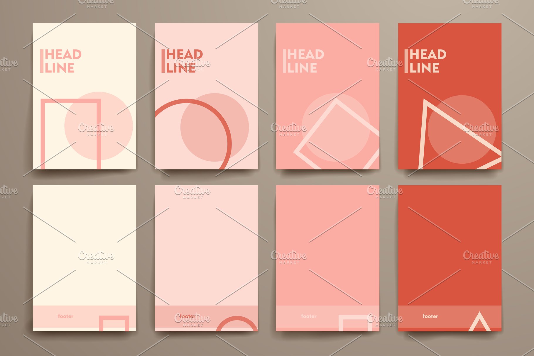 简约小册子传单设计模板 Set of Simple Brochures插图(2)