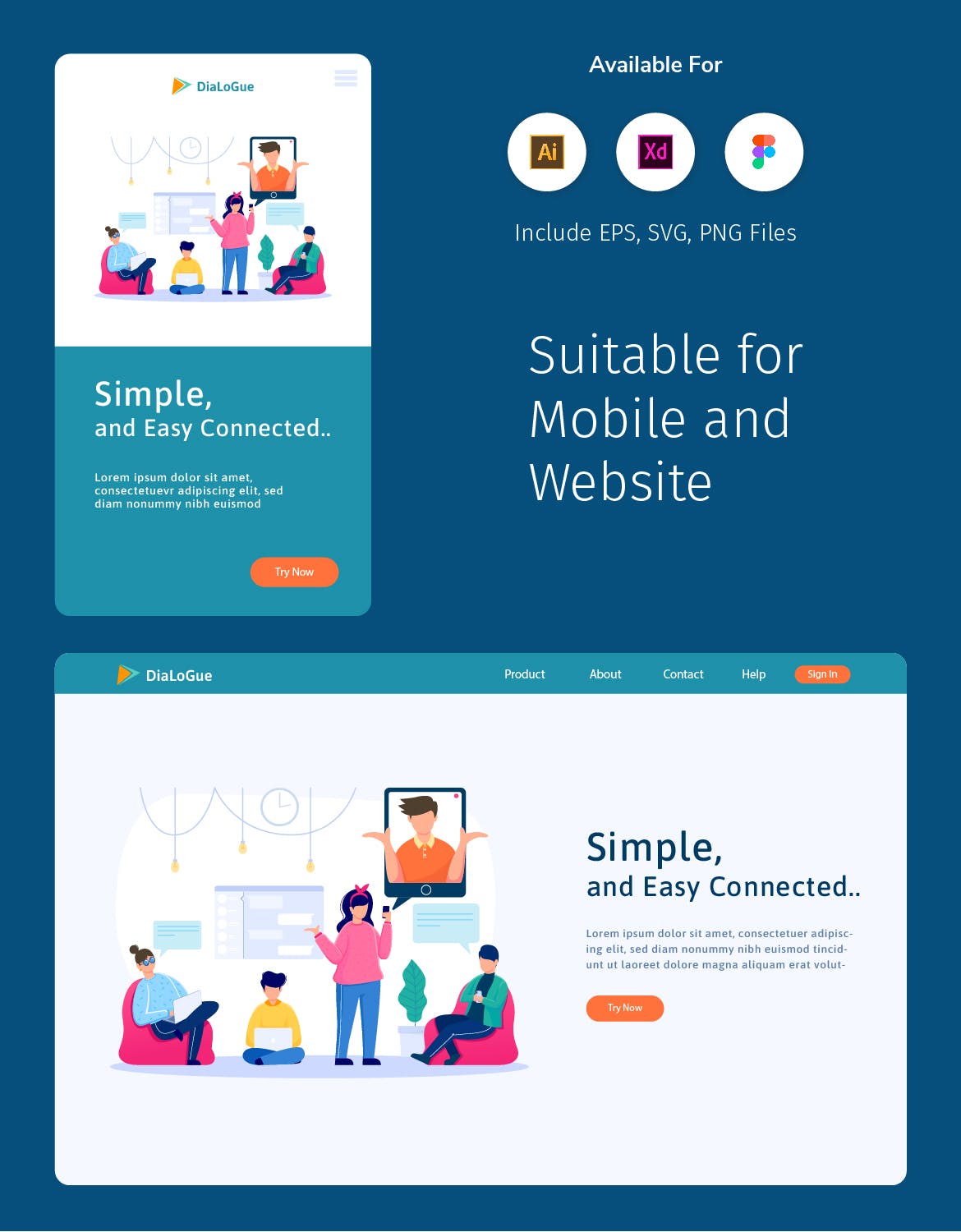 社交场景v2-联合办公矢量插画设计素材 COMMUNICO VOL. 2 – Co-Working Room插图(1)