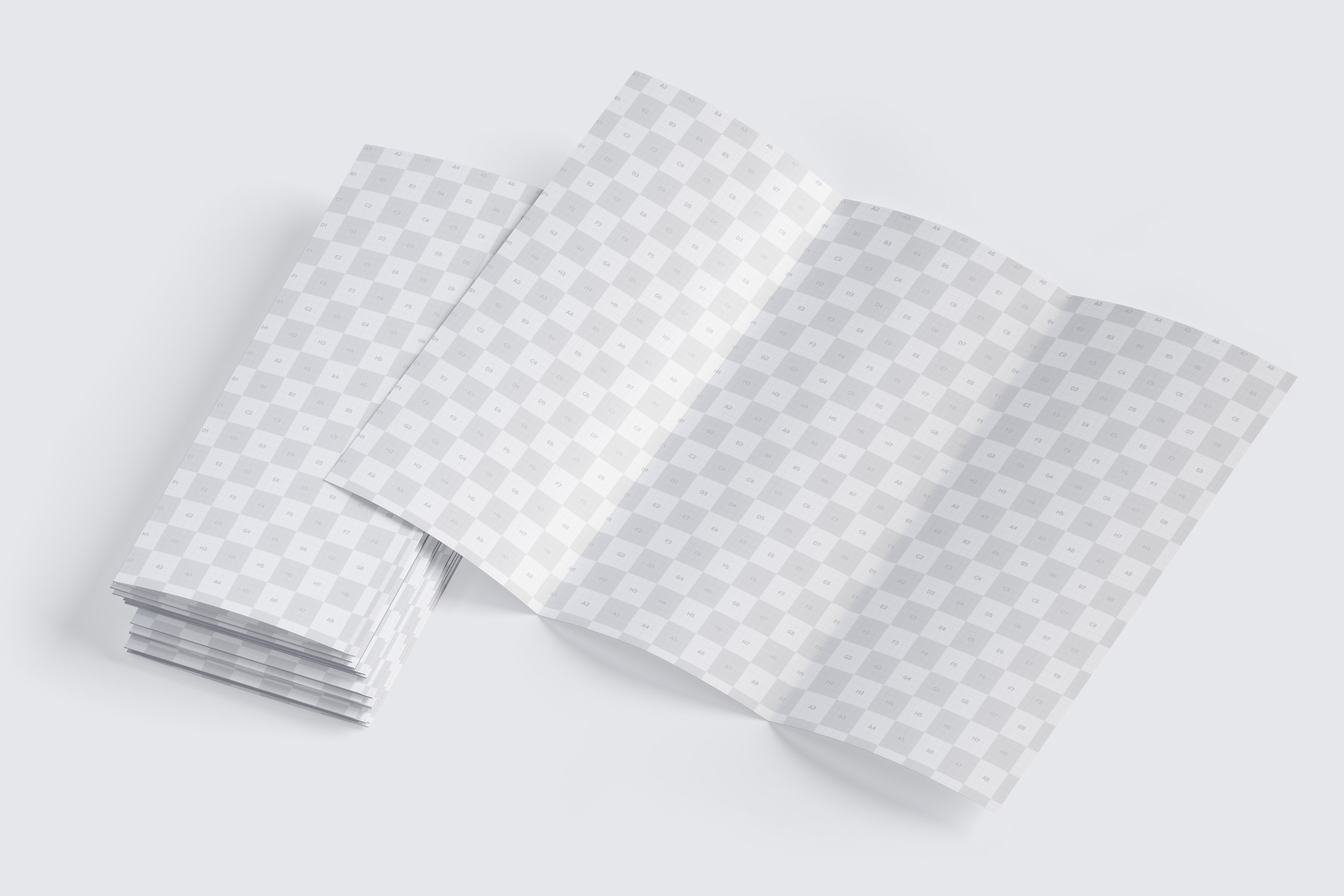 A4纸张大小三折小册子传单设计样机08 A4 Trifold Brochure Mockup 08插图(1)