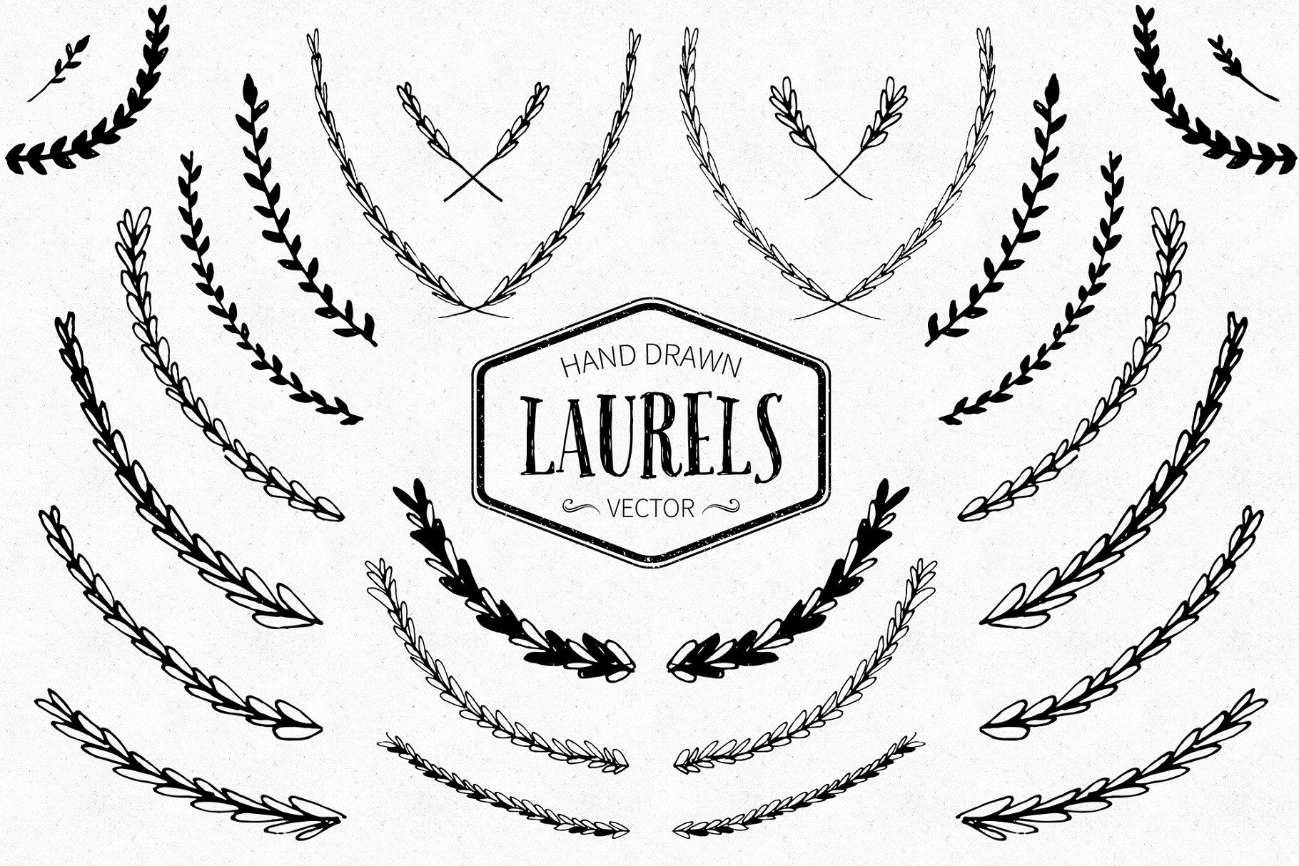 手绘树枝羽毛油墨剪贴插画 Inky Goods Vector Graphics插图(4)