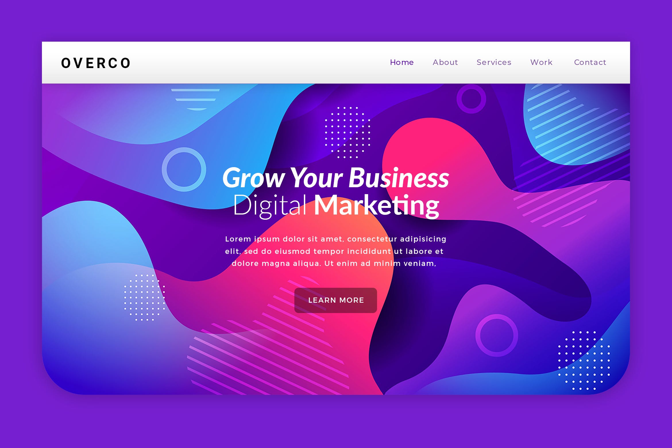 抽象矢量插画网站Banner&着陆页设计素材库精选模板 Overco – Hero Banner Landing Page插图