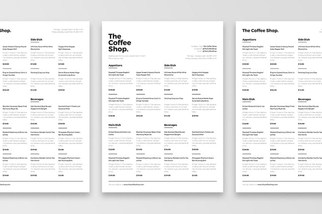 极简主义咖啡厅菜单PSD模板 Minimalist Food Menu插图(2)