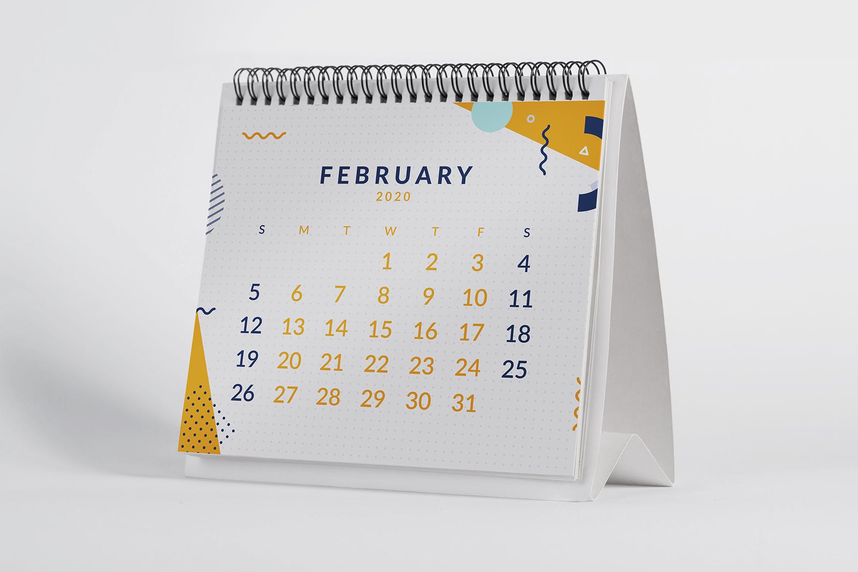 2020年桌面日历设计样机素材库精选模板 2020 Desktop Calendar Mock Up插图(2)