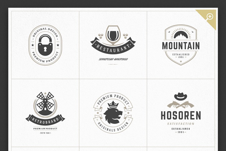 1000+复古风格Logo&徽章模板 1000 Logos and Badges Bundle插图(29)