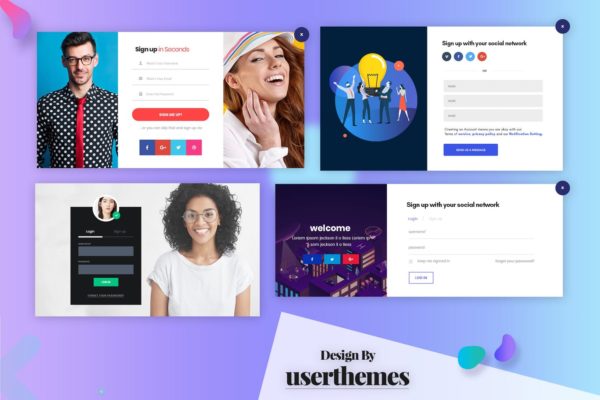 高品质网站注册弹出窗口UI设计素材库精选模板 Quality Of Design User Registration Popup