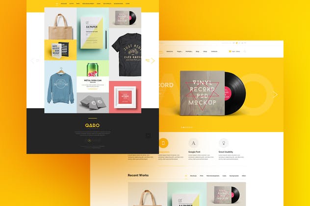 创意产品现代简约风PSD网站模板 QARO – Clean & Modern PSD Template插图(5)