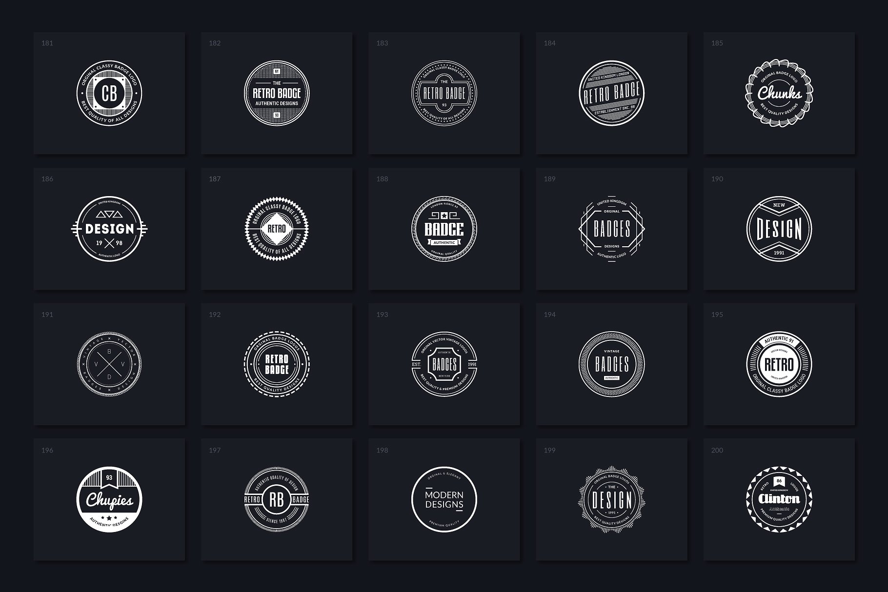 40枚复古徽章Logo模板 Vol. 5 40 Retro Badges Vol. 5插图(2)