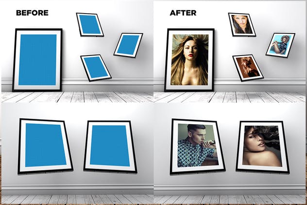 20款实木质感画框样机模板 20 Gravity Photo Frame Mockups插图(2)