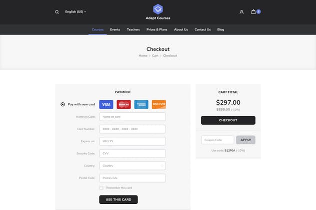 在线学习系统官网设计PSD模板 Adept Courses – Learning Management System PSD Kit插图(10)