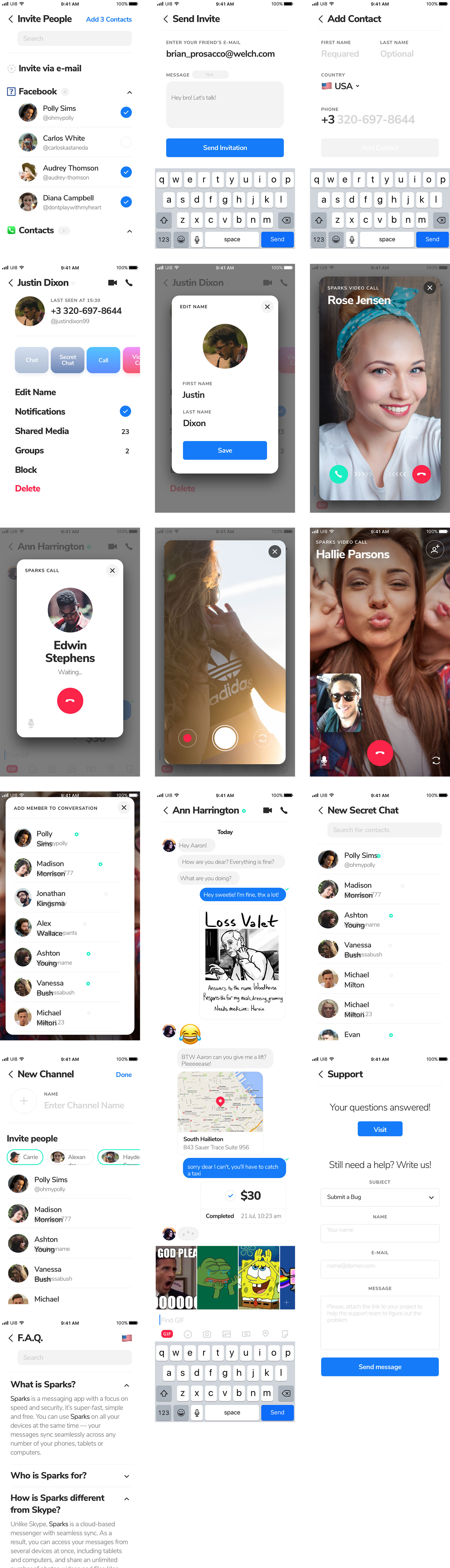 Sparks 社交应用界面