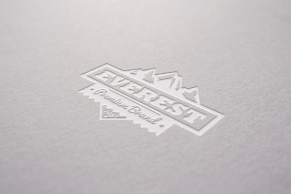 Logo品牌商标凹印效果图样机模板 Digged Paper Mockup