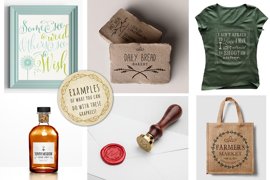 “林地奇想”手绘花纹矢量设计装饰元素 Hand Drawn Vector Design Elements插图(4)