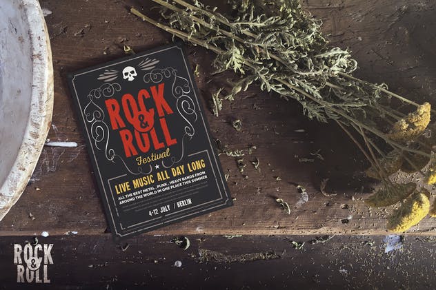 花卉装饰场景海报设计样机模板 Vintage Flowers Duo插图(2)