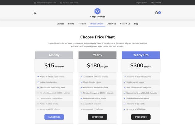 在线学习系统官网设计PSD模板 Adept Courses – Learning Management System PSD Kit插图(8)