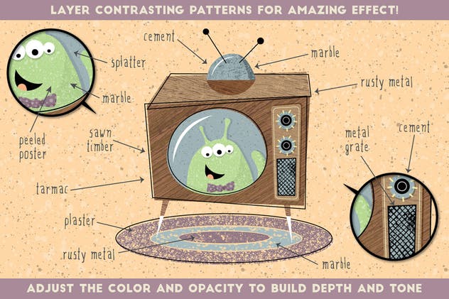 复古大自然肌理纹理设计素材包 Tileable Textures插图(1)