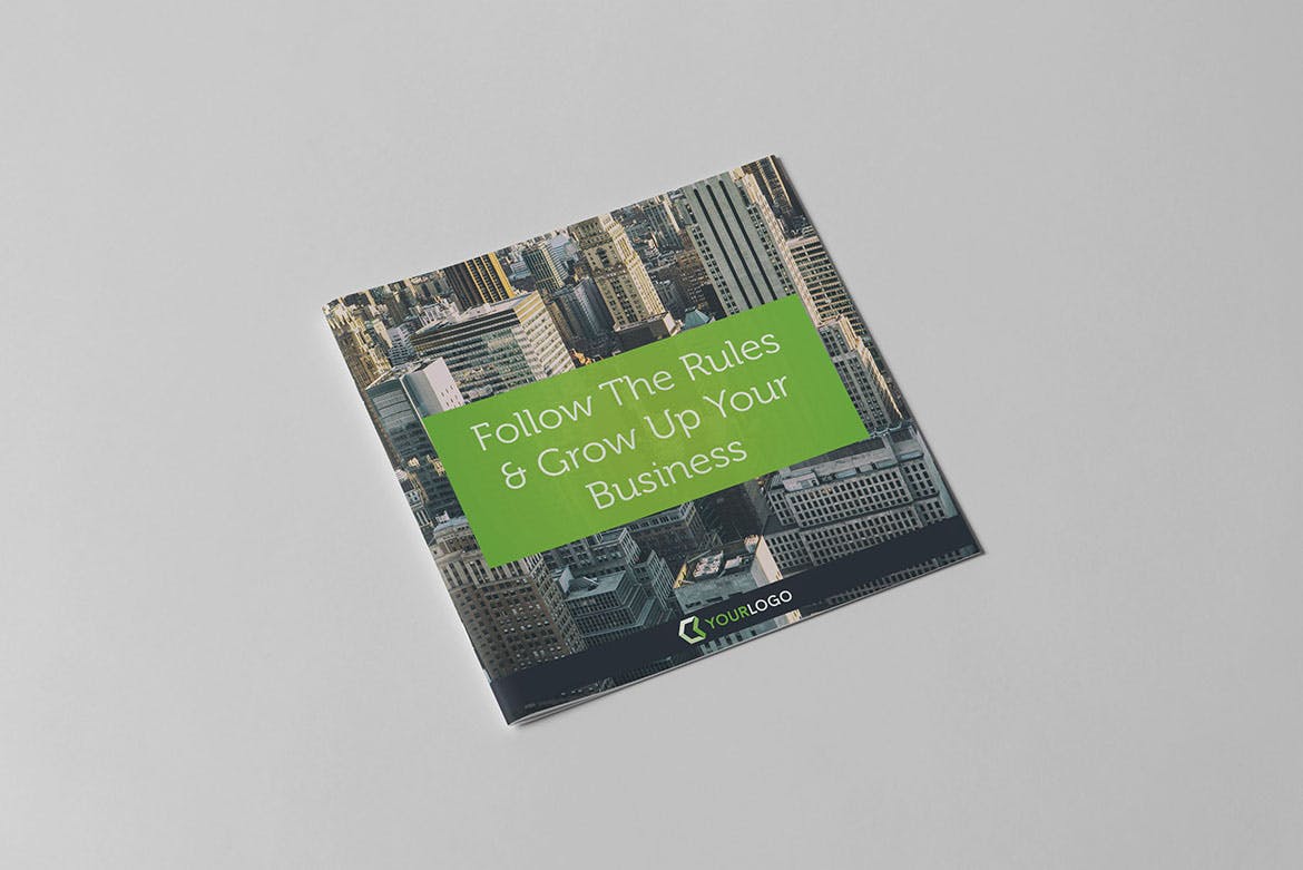 方形公司简介/业务介绍画册排版设计模板 Corporate Business Square Brochure插图(1)