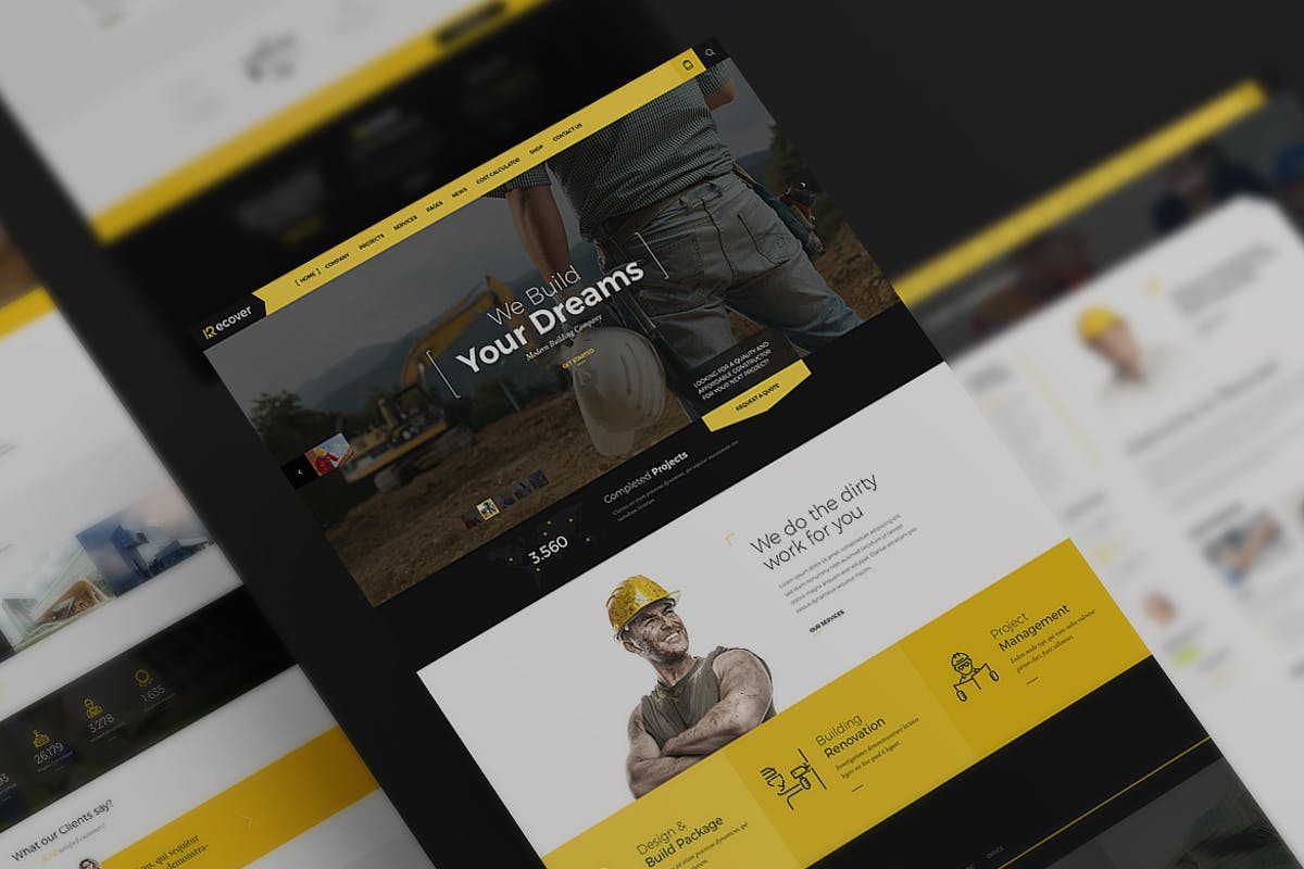建筑服务公司官网PSD模板 Recover PSD Template插图