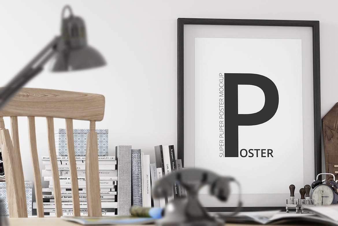 A3/A4规格海报设计画框样机模板 A3 / A4 Poster Mock-up插图(8)