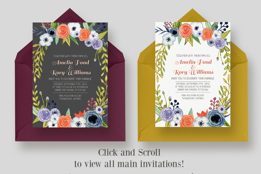 绽放花卉婚礼设计物料水彩素材合集 Watercolor Blooms Wedding Collection插图(2)