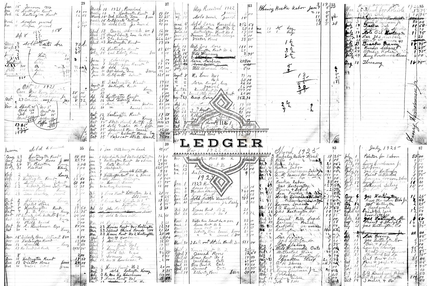 复古分类账本高清叠层&纸张 Ledger Hi-Res Overlays & Papers插图(2)