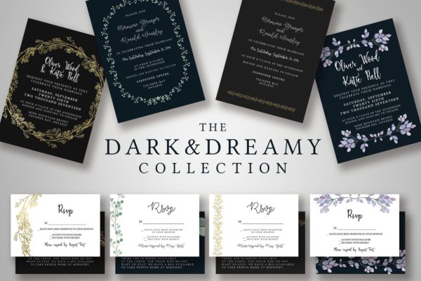 黑暗梦幻婚礼邀请函套装 Dark &amp; Dreamy Invitation Collection